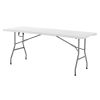 VEVOR Folding Table, 6 Ft Heavy Duty Portable Fold-in-Half Utility Table, Indoor Outdoor Plastic Rectangle Table with Built in Handle, for Party