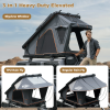 Rooftop Tent Hardshell with USB Outlet, Luggage Racks&Full Circle Led Strip, 3-in-1 Elevated Roof Tent with Skyview Window, Regular&TPU Rain Flies