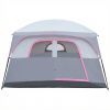6 Person Outdoor Camping Tent, Waterproof Windproof Easy Setup, Double Layer Family Camping Tent with 1 Mesh Door & 5 Large Mesh Windows, Gray